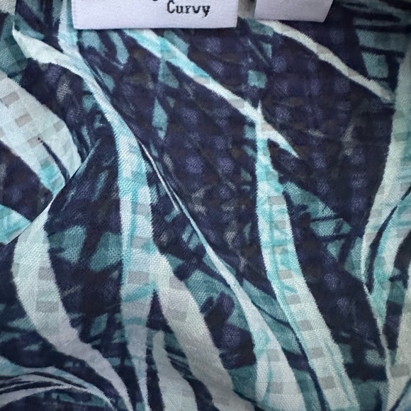 Kim Rogers NWOT size 2X Palm leaf blouse with necklace Spring cruise vacation - Picture 3 of 6